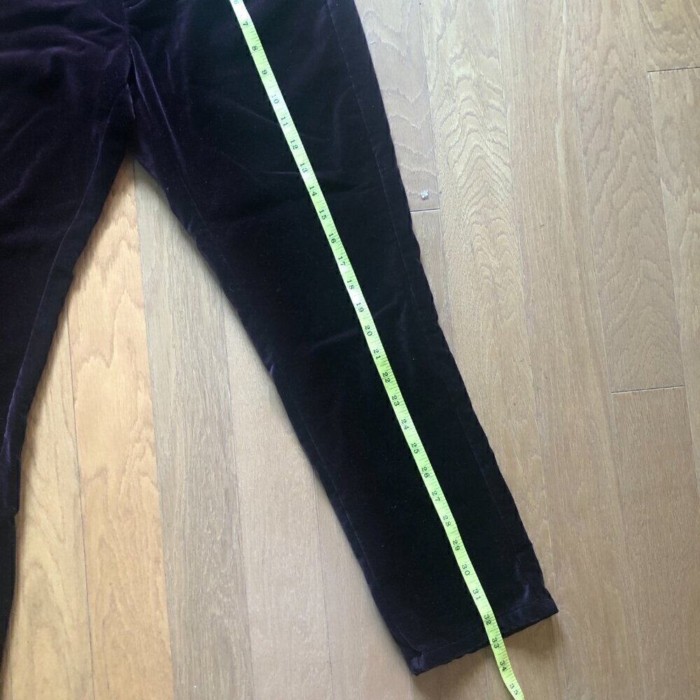 Vtg Ralph Lauren Maroon Velvet Straight Leg Pants Jeans Size 4 - Picture 7 of 10